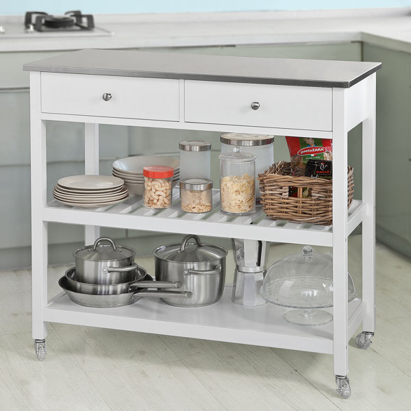 Belfry Kitchen Blossom Kitchen Island with Stainless Steel Top